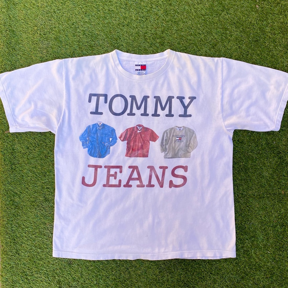 Vintage 90s Y2K Tommy Hilfiger T-Shirt "Do Not Accept Cheap Imitations” Sz Large